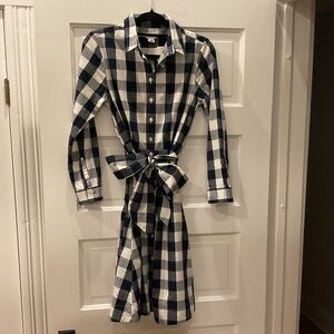J Crew Factory Check Button Down Dress Size 4